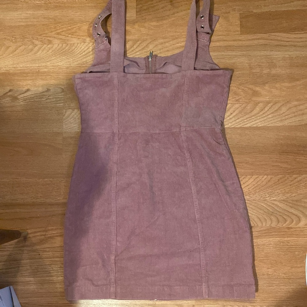 [Blāshe] L Cotton Mini Overall Dress In Mauve